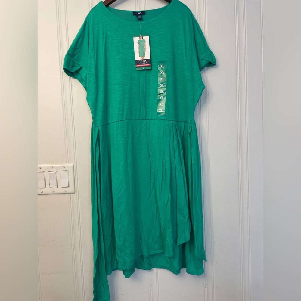 Chaps Teal Crewneck Dress - Picture 1 of 5